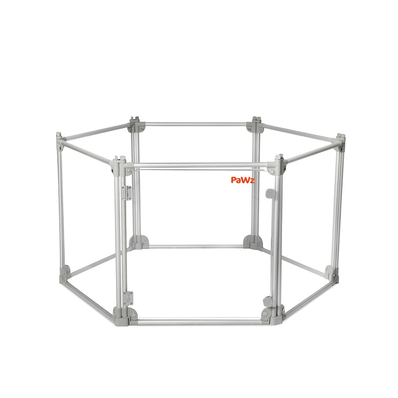 Pawz Pet Playpen Transparent Acrylic Clear Folding Dog Fence Kennel 6 Panel-1853958503916507137