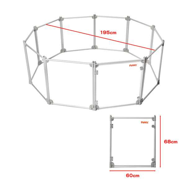 Pawz Pet Playpen Transparent Acrylic Clear Folding Dog Fence Kennel 10 Panel-1853958503782289410