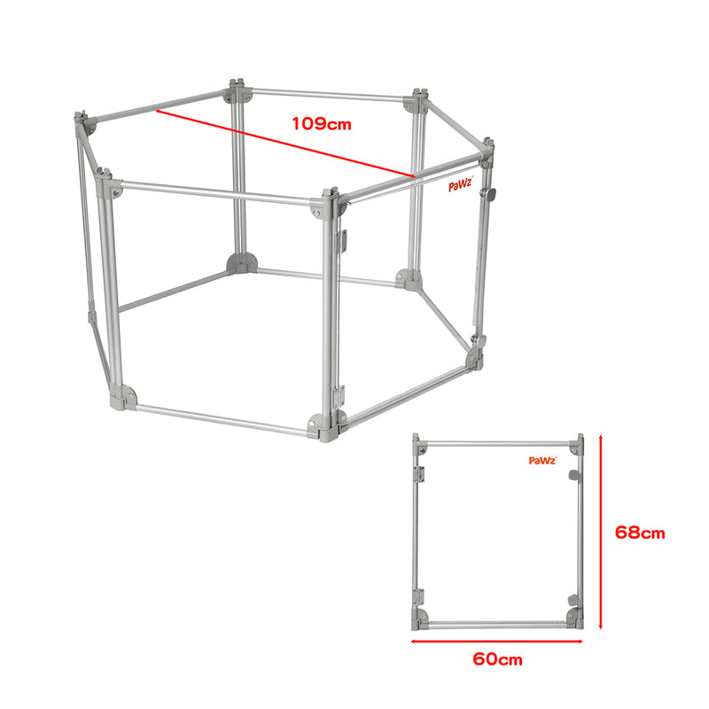 Pawz Pet Playpen Transparent Acrylic Clear Folding Dog Fence Kennel 6 Panel-1853958503916507138