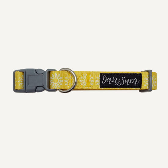 Dan & Sam Adjustable Dog Collar - Sunflower, M