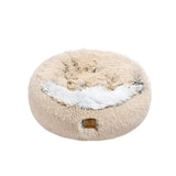 Charlie’s Snookie Hooded Faux Fur Pet Bed - Cream, M