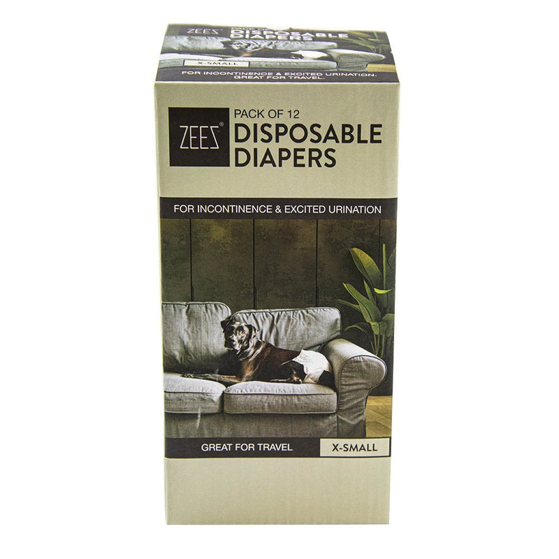 ZeeZ Disposable Dog Diapers - 12pack, XS