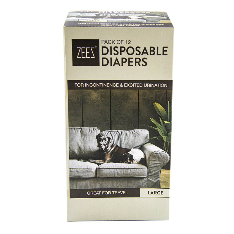 ZeeZ Disposable Dog Diapers - 12pack, L