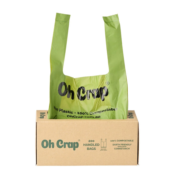 Oh Crap Compostable Dog Poop Bags + Handles - 200 bags