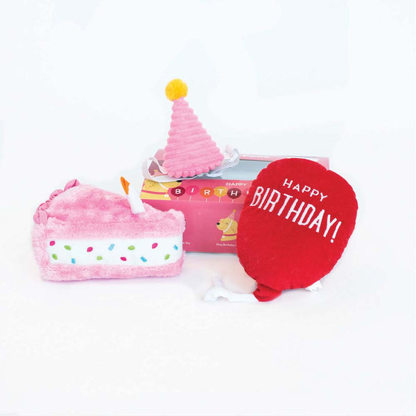 Zippy Paws 3 Piece Birthday Box - Pink