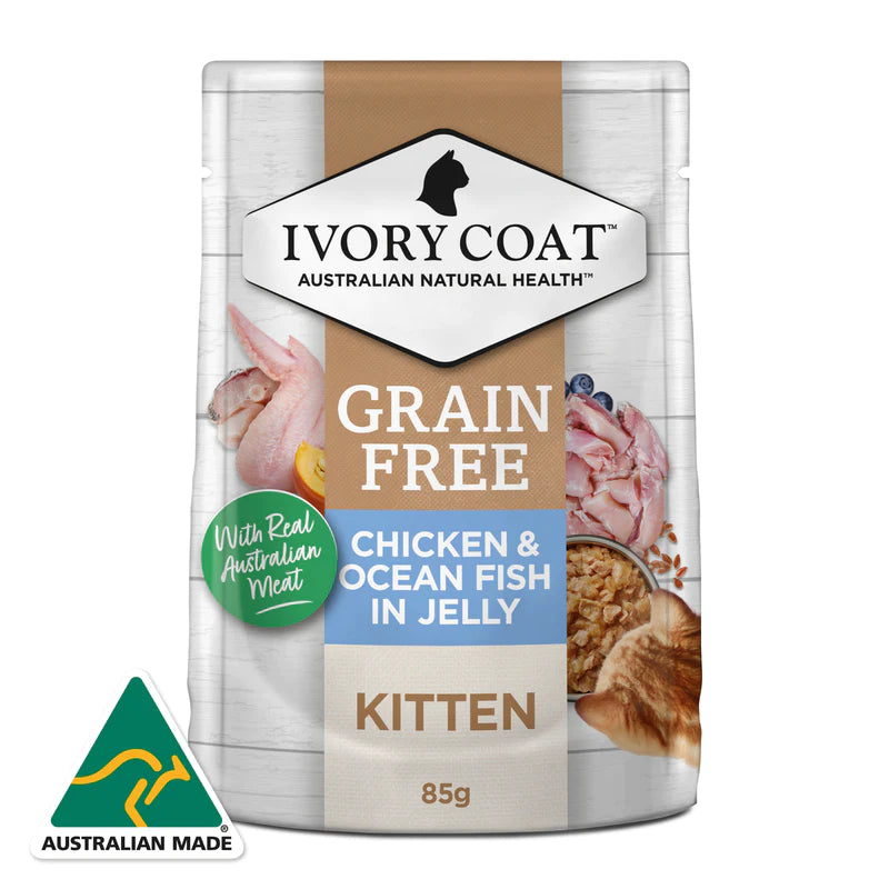 Ivory Coat Grain Free Kitten Wet Food - Chicken/Ocean Fish in Jelly