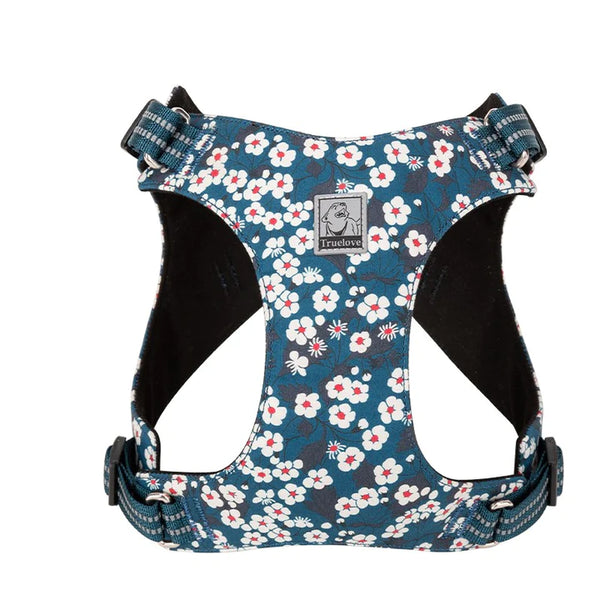 True Love Floral Doggy Harness - Blue, XS