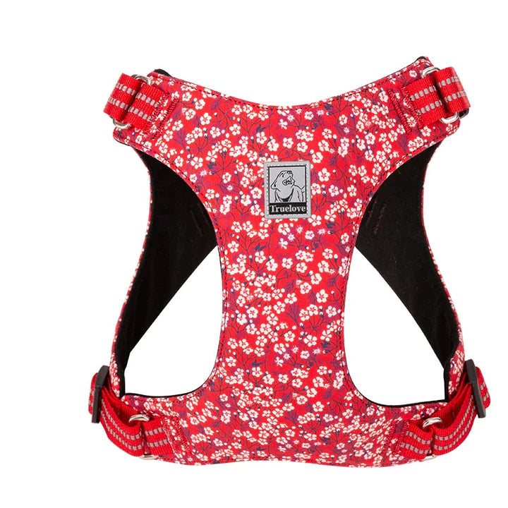 True Love Floral Doggy Harness - Red, XS