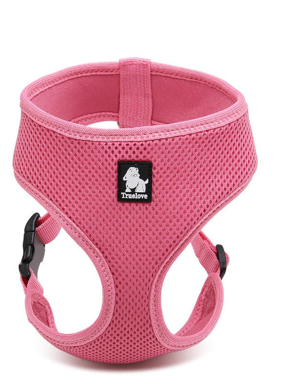 Dog Harness with Steel D Ring - Pink, L-1831155619877490688