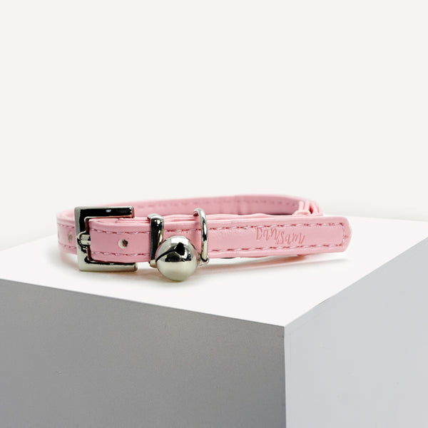 Dan & Sam Vegan Leather Cat Collar - Blush, L