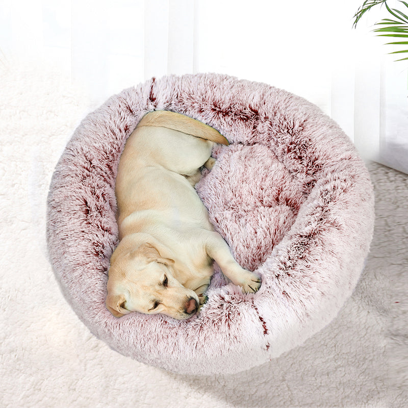 PaWz Pet Bed Cat Dog Donut Nest Calming XXL Pink XX-Large-1853958485650313222