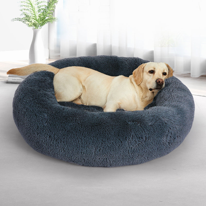 PaWz Pet Bed Cat Dog Donut Nest Calming XXXL Dark Grey XXX-Large-1853958445364023302