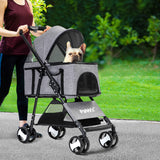 PaWz Large Pet Stroller Dog Cat Travel Grey-1853958518244249606