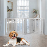 Wooden Pet Gate Dog Fence Retractable White 600x 3MM-1831593091421835270