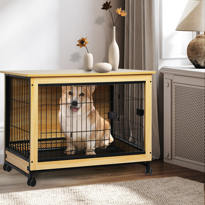 PaWz Wooden Wire Dog Kennel Side End L Large-1843791346691870726