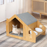 PaWz Wooden Pet House Cat Kennel Elevated-1831593088406130695