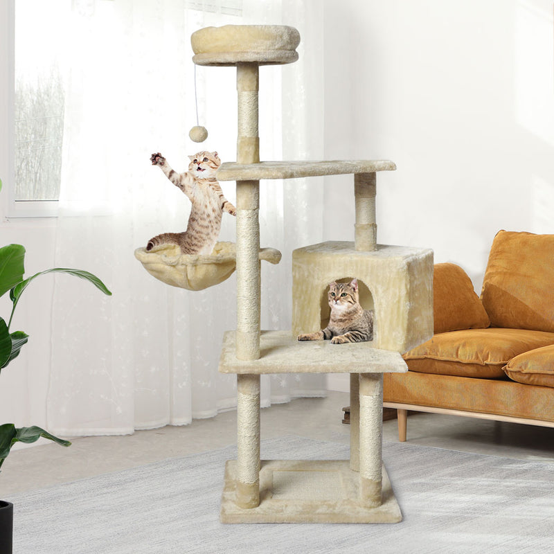 PaWz Cat Tree Toy Scratching Post Scratcher Beige-1853958445930254342