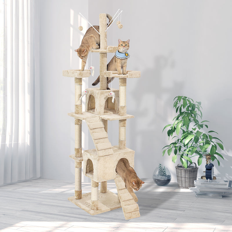 PaWz Cat Tree Scratching Post Scratcher Beige-1831592640127307782