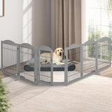 PaWz 6 Panels Pet Dog Playpen Puppy Grey-1831593137391407110