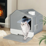 PaWz Fully Enclosed Cat Litter Box Mat Grey-1831592813792464902