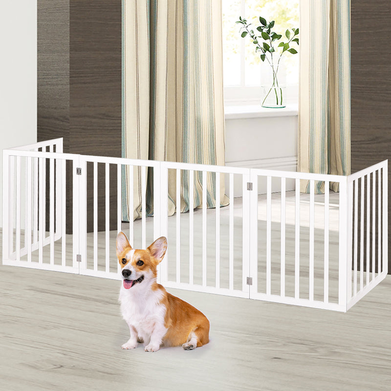 PaWz Wooden Pet Gate Dog Fence Safety White 100 Pack-1853958487340617734