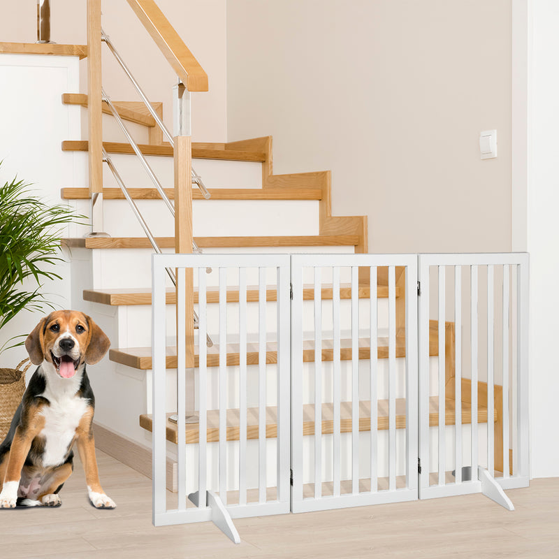 PaWz Wooden Pet Gate Dog Fence Safety White 400x 3MM-1853958486912798727