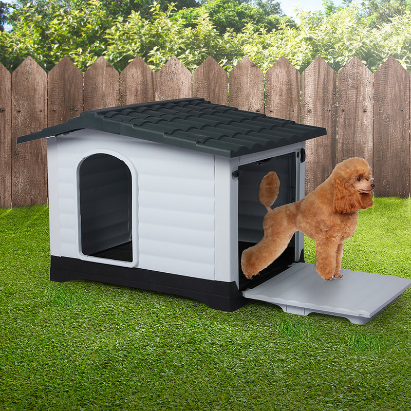 PaWz Dog Kennel Outdoor Indoor Plastic L Grey-1848848513979518983