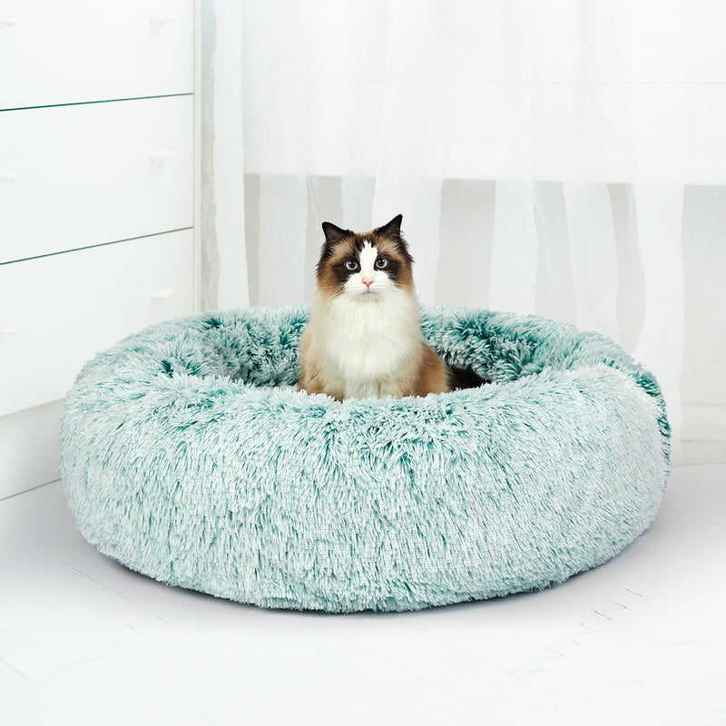 PaWz Pet Bed Cat Dog Donut Nest Calming M Teal Medium-1853958484454936583