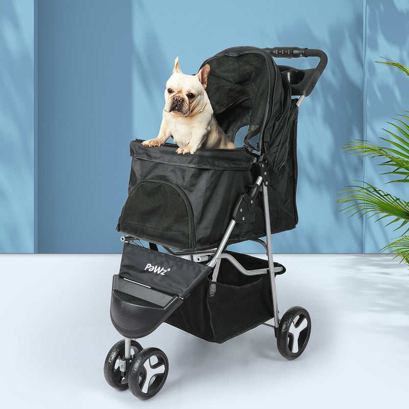 PaWz Large Pet Stroller Dog Cat Carrier Black-1831593098602483719