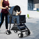 PaWz Large Pet Stroller Dog Cat Carrier Blue-1831592627137548295