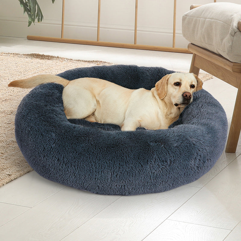 PaWz Pet Bed Cat Dog Donut Nest Calming XXXL Dark Grey XXX-Large-1853958445364023303