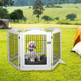 PaWz 6 Panels Pet Dog Playpen Puppy White-1831593125995483143