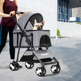 PaWz Large Pet Stroller Dog Cat Travel Grey-1853958518244249607