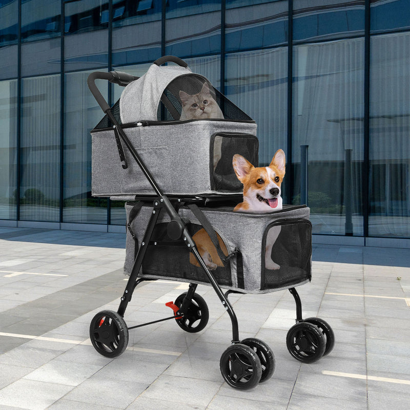 PaWz Two-tier Pet Stroller Double Dog-1853958518525267975