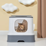 PaWz Cat Litter Box Fully Enclosed Kitty Grey-1853958481875439623