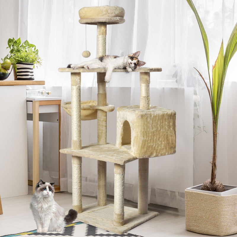 PaWz Cat Tree Toy Scratching Post Scratcher Beige-1853958445930254343