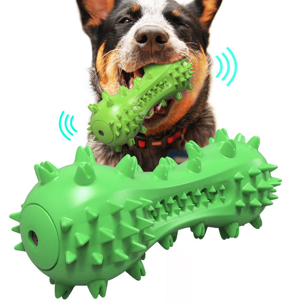 Green Squeak Dog Toothbrush-1831155598952108032