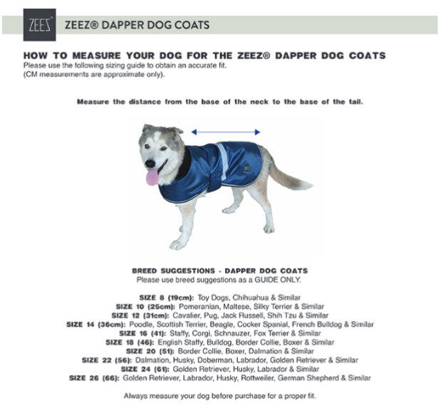 ZeeZ Waterproof Dapper Dog Coat - Oil Skin, Multiple Sizes