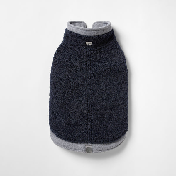 Snooza Teddy Double Detail Coat - Navy/Grey, XS