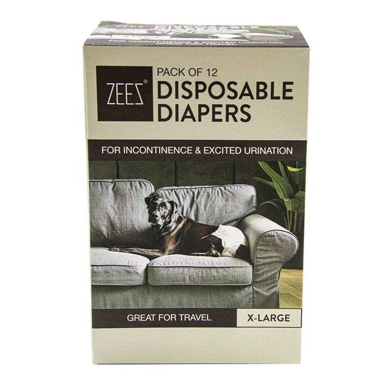 ZeeZ Disposable Dog Diapers - 12pack, XL