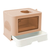 PaWz Foldable Cat Litter Box Tray Enclosed Pink-1853958493229420544