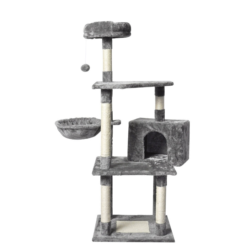 PaWz 130cm Cat Tree Toy Scratching Post Grey-1853958446068666368