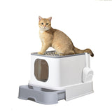 PaWz Cat Litter Box Fully Enclosed Kitty Grey-1853958481875439616