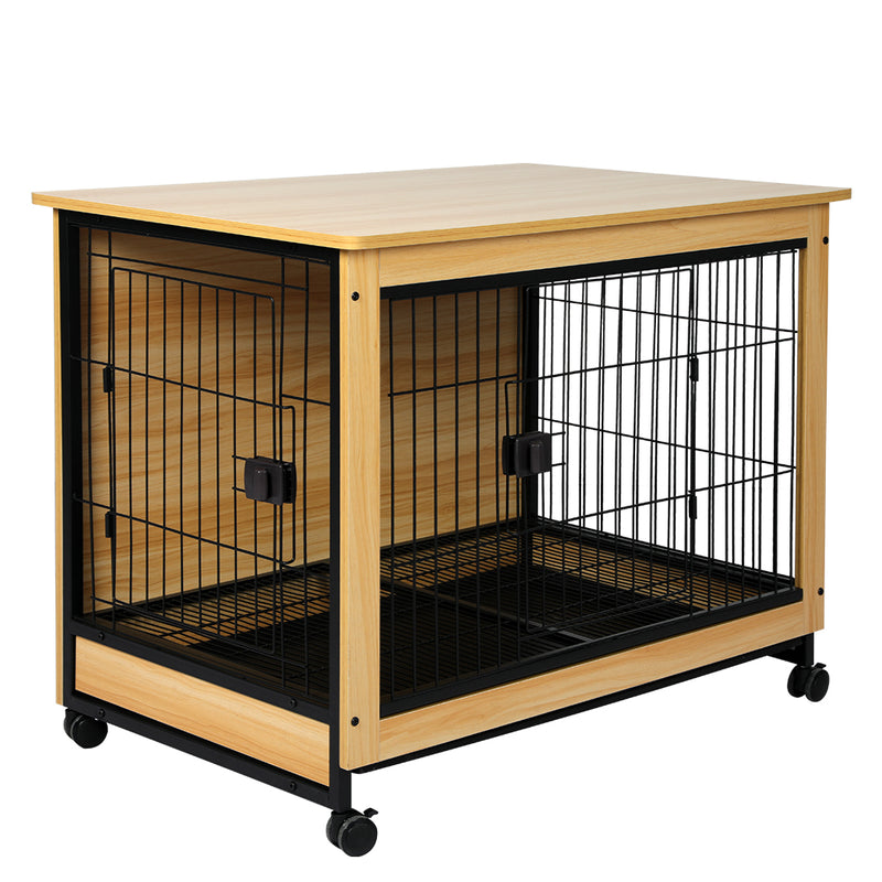 PaWz Wooden Wire Dog Kennel Side End M Medium-1831592587643981824