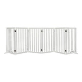 PaWz Wooden Pet Gate Dog Fence Safety White 10 Pack-1831592590227673088