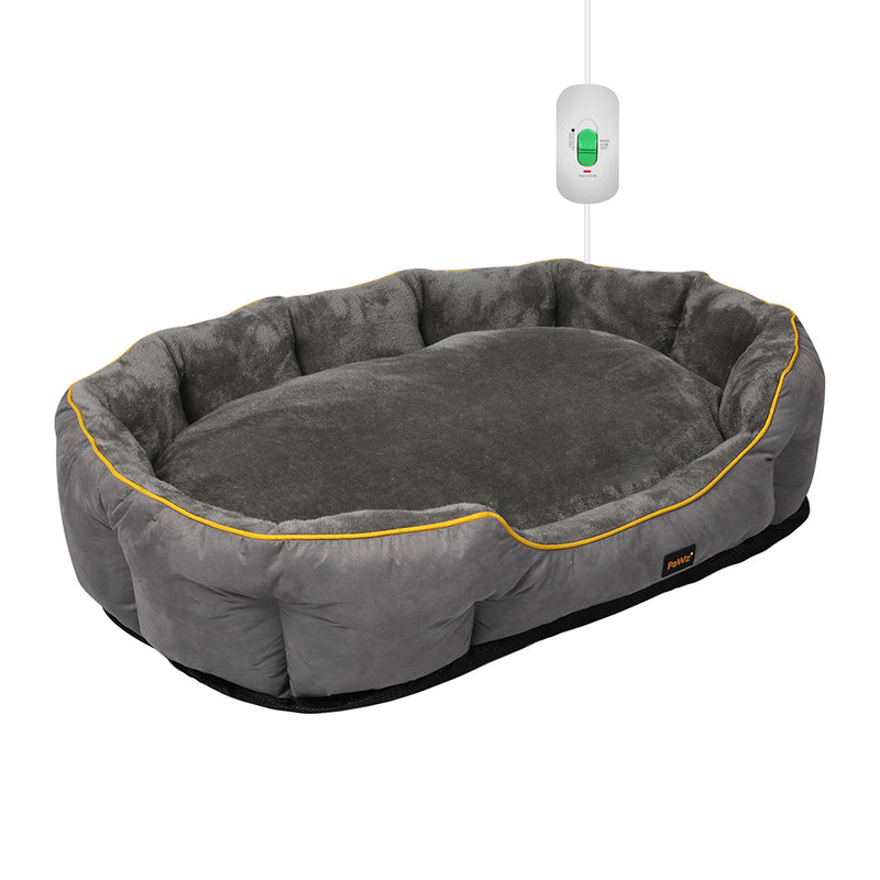 PaWz Electric Pet Heater Bed Heated L Grey Large-1848848515489468416