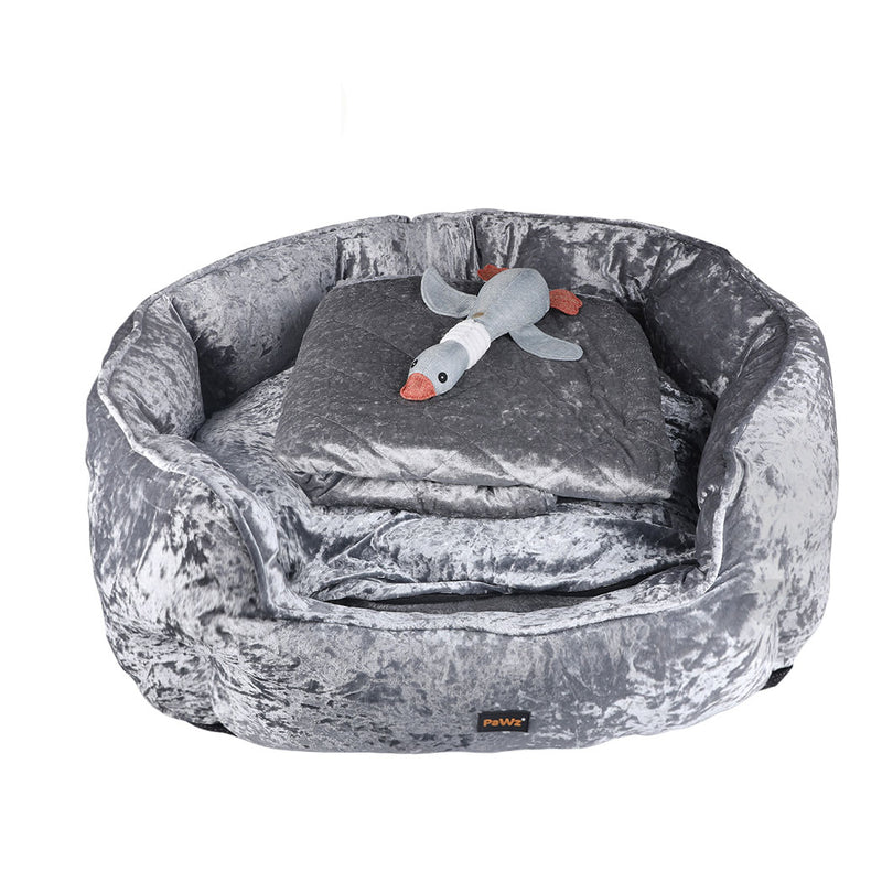 PaWz Pet Bed Set Dog Cat Quilted Blanket Large grey-1831593100162764800