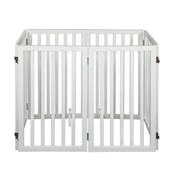 PaWz Wooden Pet Gate Dog Fence Safety White 10 Pack-1831592590227673089