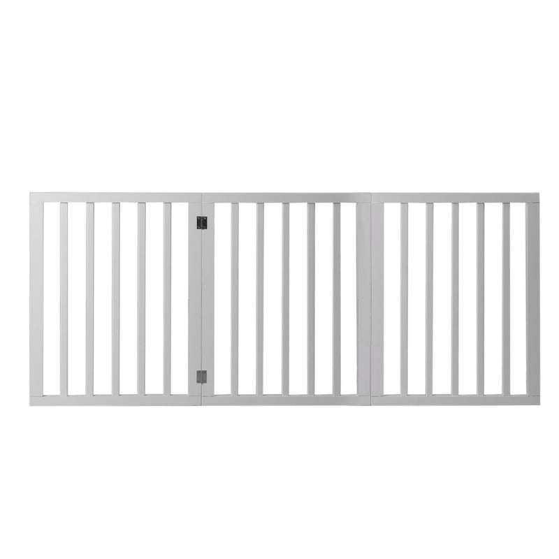 Wooden Pet Gate Dog Fence Retractable White 2000x 3MM-1853958486770192385