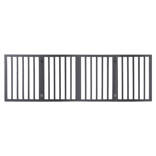 Wooden Pet Gate Dog Fence Retractable Grey 600x 3MM-1831592737804259329